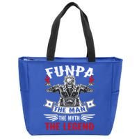 Biker Grandpa Gift Funpa The The Myth The Legend Motorcycle Gift Zip Tote Bag