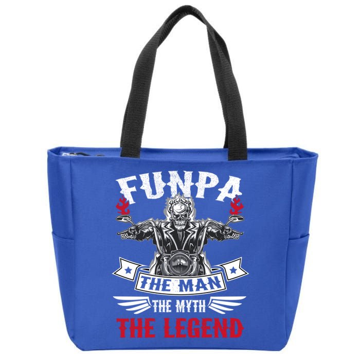 Biker Grandpa Gift Funpa The The Myth The Legend Motorcycle Gift Zip Tote Bag