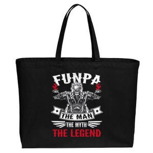 Biker Grandpa Gift Funpa The The Myth The Legend Motorcycle Gift Cotton Canvas Jumbo Tote