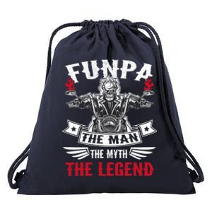 Biker Grandpa Gift Funpa The The Myth The Legend Motorcycle Gift Drawstring Bag