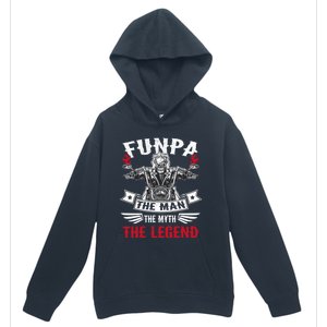 Biker Grandpa Gift Funpa The The Myth The Legend Motorcycle Gift Urban Pullover Hoodie