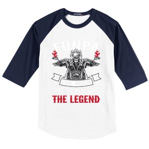 Biker Grandpa Gift Funpa The The Myth The Legend Motorcycle Gift Baseball Sleeve Shirt