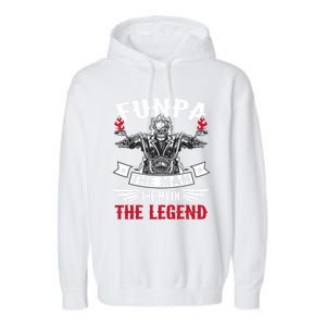 Biker Grandpa Gift Funpa The The Myth The Legend Motorcycle Gift Garment-Dyed Fleece Hoodie