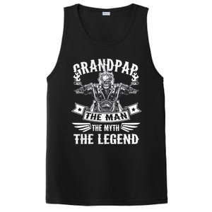 Biker Grandpa Gift Grandpap The Myth The Legend Motorcycle Funny Gift PosiCharge Competitor Tank