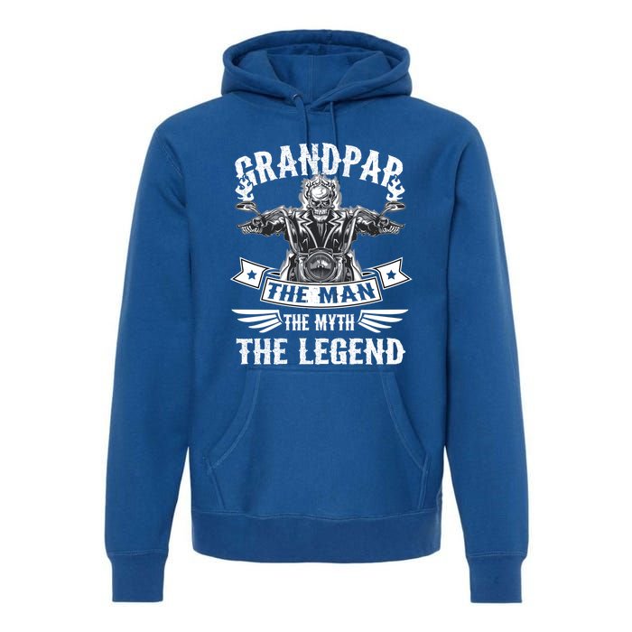 Biker Grandpa Gift Grandpap The Myth The Legend Motorcycle Funny Gift Premium Hoodie