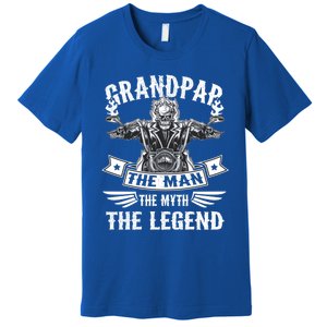 Biker Grandpa Gift Grandpap The Myth The Legend Motorcycle Funny Gift Premium T-Shirt