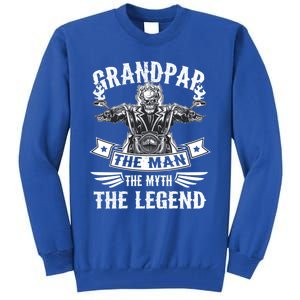 Biker Grandpa Gift Grandpap The Myth The Legend Motorcycle Funny Gift Tall Sweatshirt