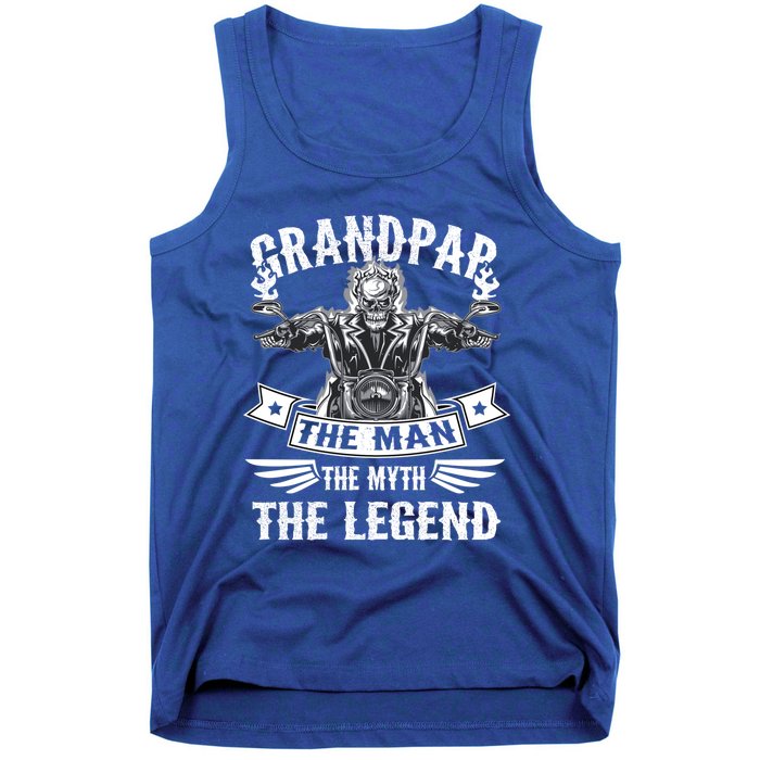 Biker Grandpa Gift Grandpap The Myth The Legend Motorcycle Funny Gift Tank Top