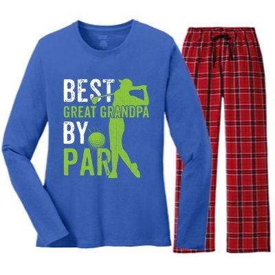 Best Great Grandpa By Par FatherS Day Golfing Funny Gift Women's Long Sleeve Flannel Pajama Set 