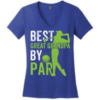 Best Great Grandpa By Par FatherS Day Golfing Funny Gift Women's V-Neck T-Shirt