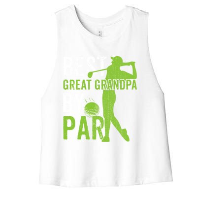 Best Great Grandpa By Par FatherS Day Golfing Funny Gift Women's Racerback Cropped Tank