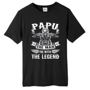 Biker Grandpa Great Gift Papu The Myth The Legend Motorcycle Gift Tall Fusion ChromaSoft Performance T-Shirt