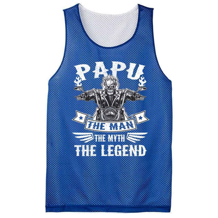 Biker Grandpa Great Gift Papu The Myth The Legend Motorcycle Gift Mesh Reversible Basketball Jersey Tank