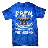 Biker Grandpa Great Gift Papu The Myth The Legend Motorcycle Gift Tie-Dye T-Shirt