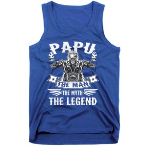 Biker Grandpa Great Gift Papu The Myth The Legend Motorcycle Gift Tank Top