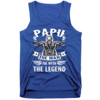 Biker Grandpa Great Gift Papu The Myth The Legend Motorcycle Gift Tank Top