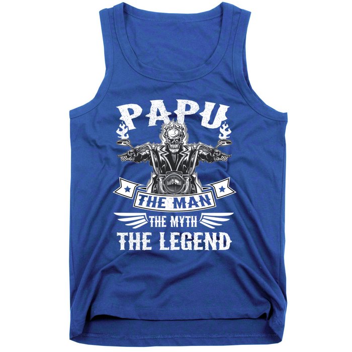 Biker Grandpa Great Gift Papu The Myth The Legend Motorcycle Gift Tank Top