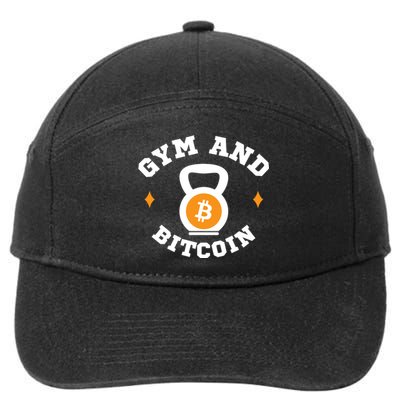 Bitcoin Gym Gym & Bitcoin Fun Crypto Gymwear Bodybuilding 7-Panel Snapback Hat