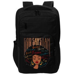 Black Girl God Says I Am Black Melanin History Month Pride Impact Tech Backpack