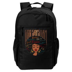 Black Girl God Says I Am Black Melanin History Month Pride Daily Commute Backpack