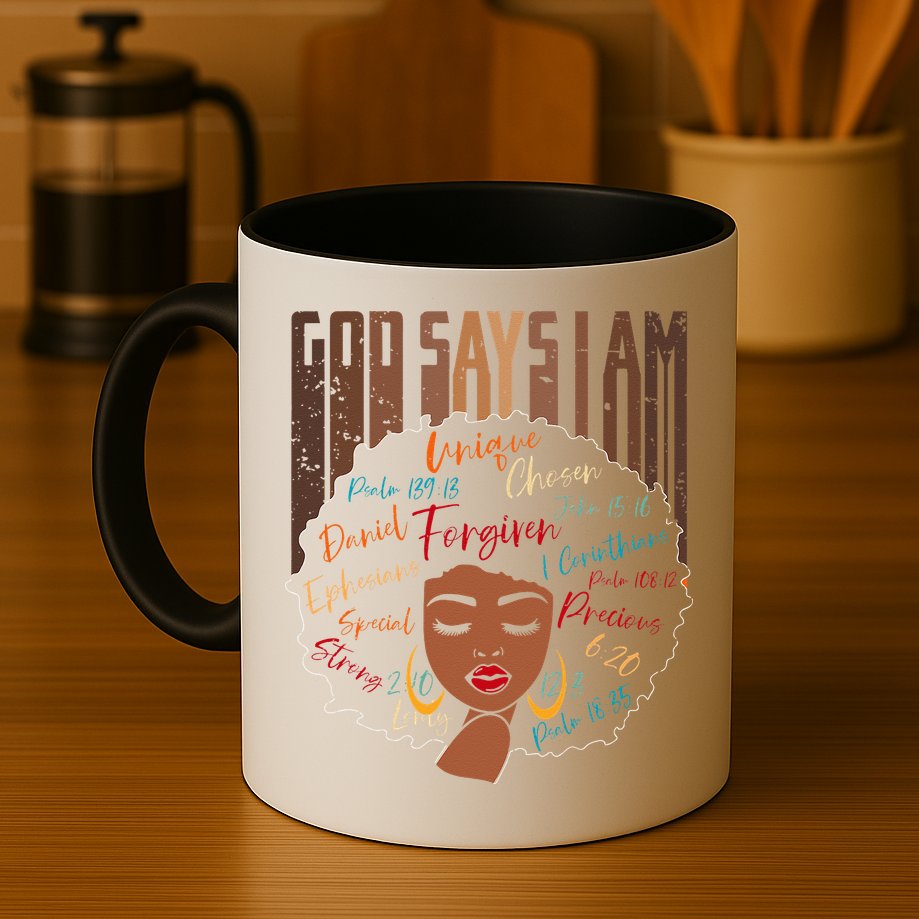 Black Girl God Says I Am Black Melanin History Month Pride Mug