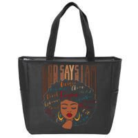 Black Girl God Says I Am Black Melanin History Month Pride Zip Tote Bag