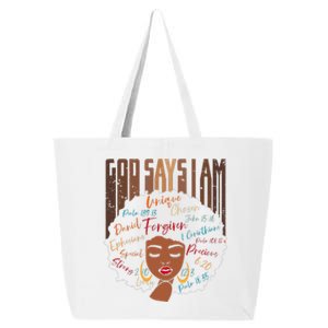 Black Girl God Says I Am Black Melanin History Month Pride 25L Jumbo Tote