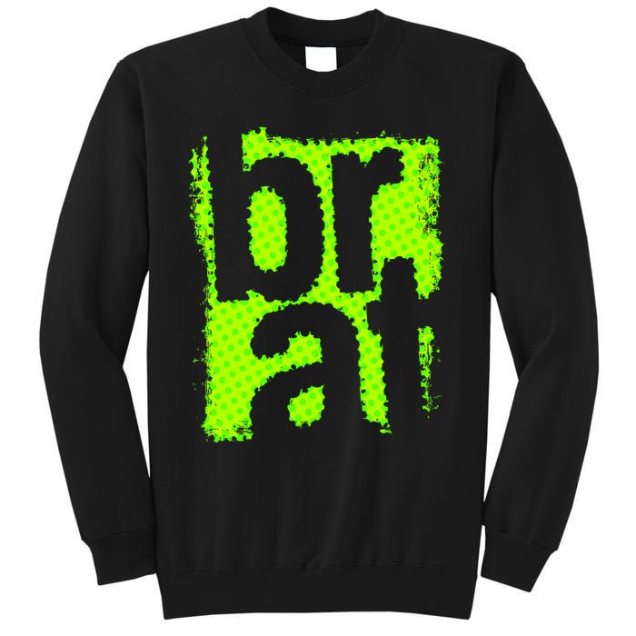 Brat Green Grunge Distressed Oversized Brat Oversized Sweatshirt