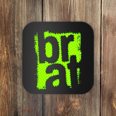 Brat Green Grunge Distressed Oversized Brat Oversized Coaster