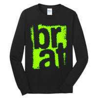 Brat Green Grunge Distressed Oversized Brat Oversized Tall Long Sleeve T-Shirt