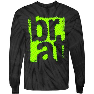 Brat Green Grunge Distressed Oversized Brat Oversized Tie-Dye Long Sleeve Shirt