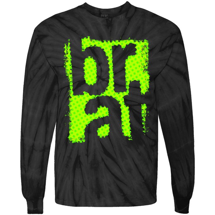 Brat Green Grunge Distressed Oversized Brat Oversized Tie-Dye Long Sleeve Shirt