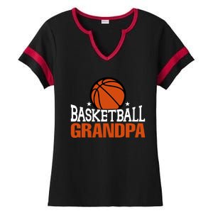 Basketball Grandpa Gift For Basketball Fan Sport Team Ladies Halftime Notch Neck Tee