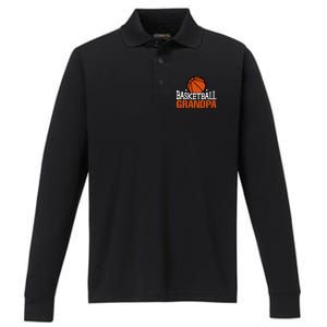 Basketball Grandpa Gift For Basketball Fan Sport Team Performance Long Sleeve Polo