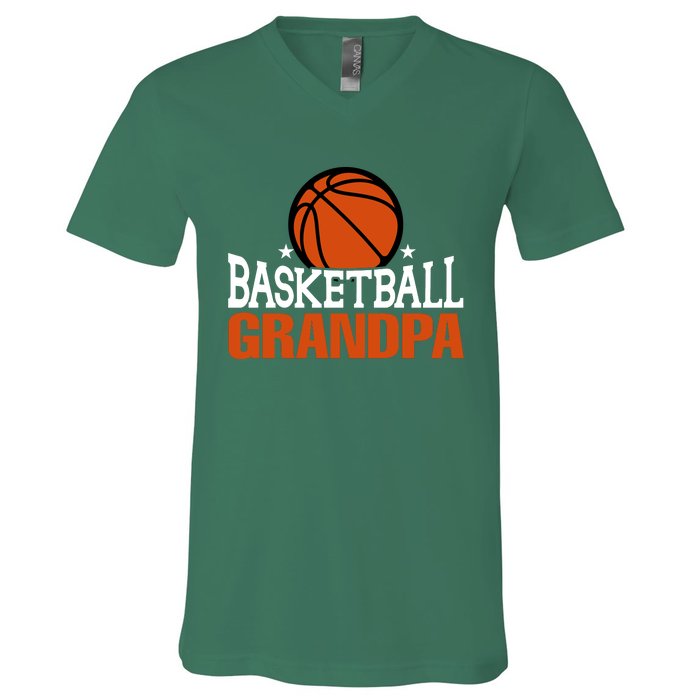 Basketball Grandpa Gift For Basketball Fan Sport Team V-Neck T-Shirt