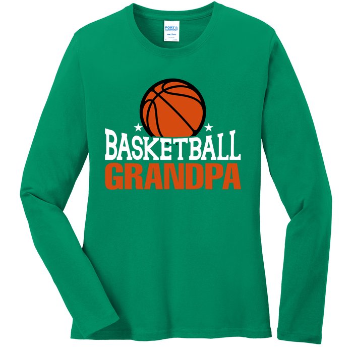 Basketball Grandpa Gift For Basketball Fan Sport Team Ladies Long Sleeve Shirt