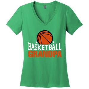 Basketball Grandpa Gift For Basketball Fan Sport Team Women's V-Neck T-Shirt