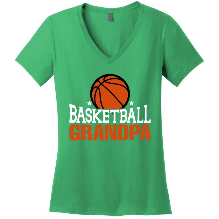 Basketball Grandpa Gift For Basketball Fan Sport Team Women's V-Neck T-Shirt