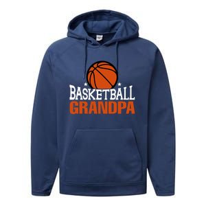 Basketball Grandpa Gift For Basketball Fan Sport Team Performance Fleece Hoodie