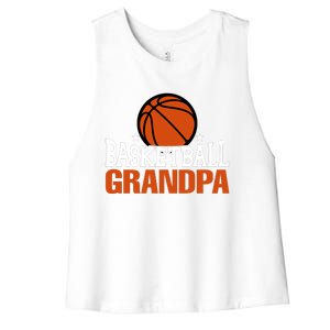 Basketball Grandpa Gift For Basketball Fan Sport Team Women's Racerback Cropped Tank