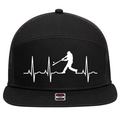 Baseball Great Gift Men Gift Baseball Player Heartbeat Gift 7 Panel Mesh Trucker Snapback Hat