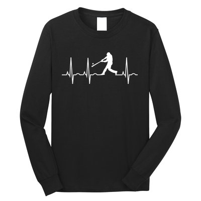 Baseball Great Gift Men Gift Baseball Player Heartbeat Gift Long Sleeve Shirt