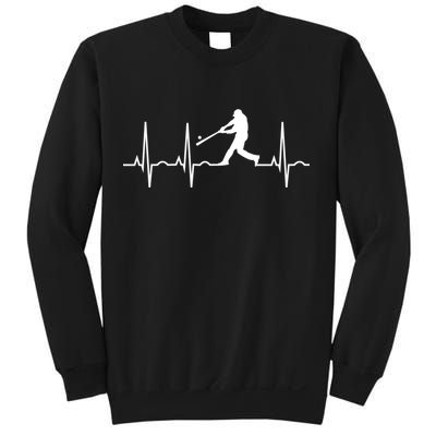 Baseball Great Gift Men Gift Baseball Player Heartbeat Gift Sweatshirt