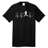 Baseball Great Gift Men Gift Baseball Player Heartbeat Gift Tall T-Shirt