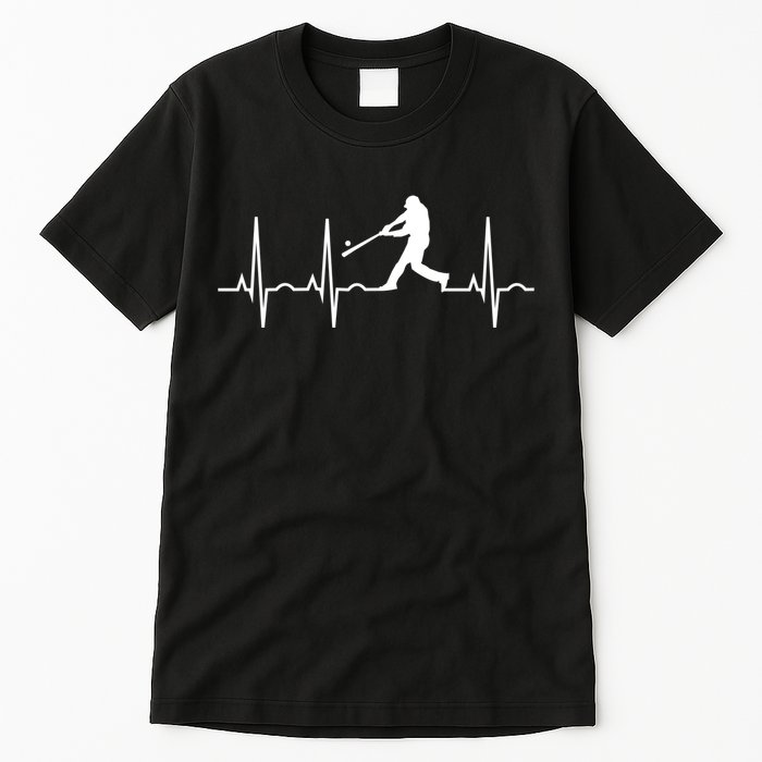 Baseball Great Gift Men Gift Baseball Player Heartbeat Gift Tall T-Shirt