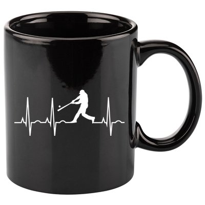 Baseball Great Gift Men Gift Baseball Player Heartbeat Gift 11oz C Handle Ceramic Mug