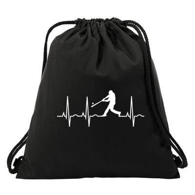 Baseball Great Gift Men Gift Baseball Player Heartbeat Gift Drawstring Bag