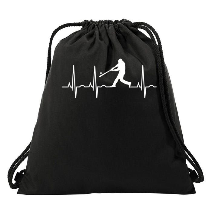 Baseball Great Gift Men Gift Baseball Player Heartbeat Gift Drawstring Bag