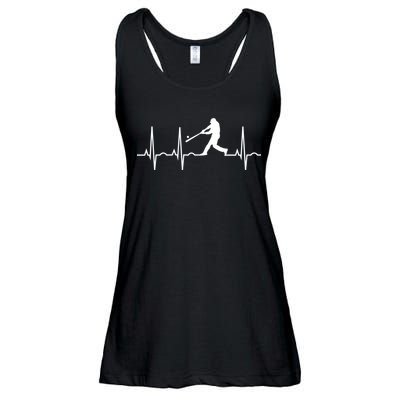 Baseball Great Gift Men Gift Baseball Player Heartbeat Gift Ladies Essential Flowy Tank