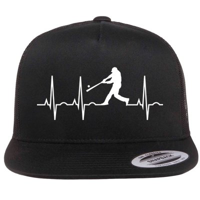 Baseball Great Gift Men Gift Baseball Player Heartbeat Gift Flat Bill Trucker Hat